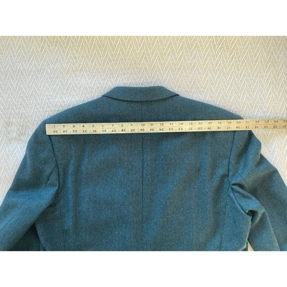 Baumler Mens Lambswool Herringbone Blazer Sport Coat Teal Blue Sz L Austria Made - Picture 7 of 15